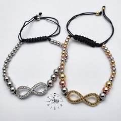 PULSERAS EN PAREJA INFINITO ACERO INOXIDABLE