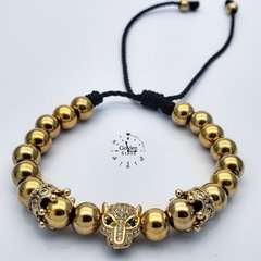 PULSERA LEOPARDO CORONA ACERO INOXIDABLE