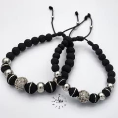 PULSERAS PARA PAREJAS BOLA DE MICROZIRCON