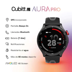 Cubitt AURA Pro Smartwatch AMOLED - Negro Obsidiana - GOLDEN STORE