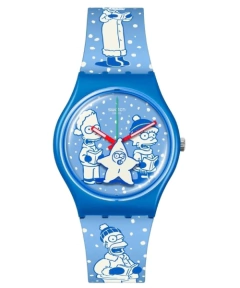 Reloj Swatch SO28Z126 Tidings of Joy: Celebra con Estilo las Fiestas Simpson
