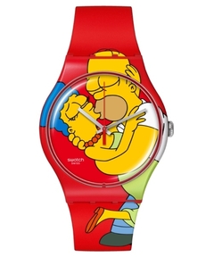 Reloj Swatch SO29Z120 Sweet Embrace: La Edición de San Valentín con Los Simpsons