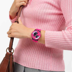 Reloj Swatch FUCHSIA LINES SUSB110 Cronógrafo Rosa y Negro - GOLDEN STORE
