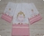 Kit Fralda Ombro e 2 Fraldinhas de Boca Floral Rosa