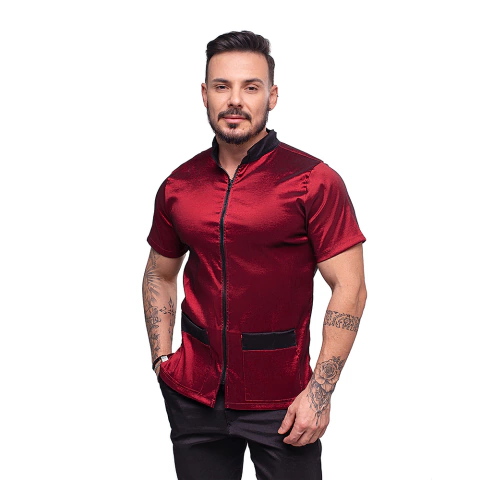 Jaleco Unissex Premium Marsala e Preto - comprar online