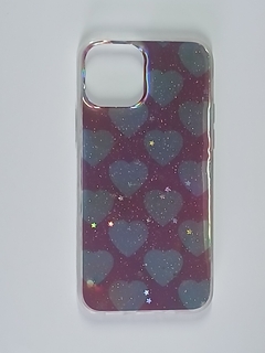 iPhone 12 -12Pro Funda Glitter corazon - comprar online