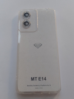 Moto E14 Funda Glitter Blanca - comprar online