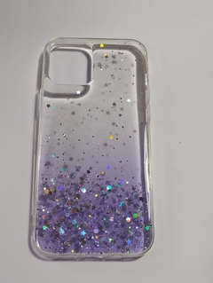 Iphone 12 =12 pro Funda glitter Violeta