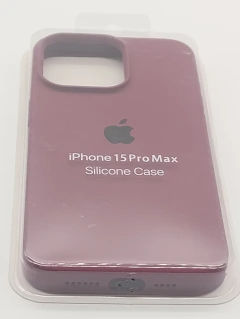 iPhone 15 pro max Funda silicone case logo Bordo - Tecnostreet785