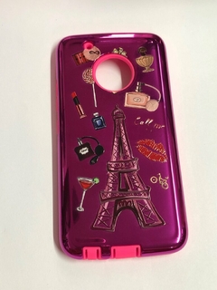 Moto G5 Plus Funda Ref Paris Fucsia