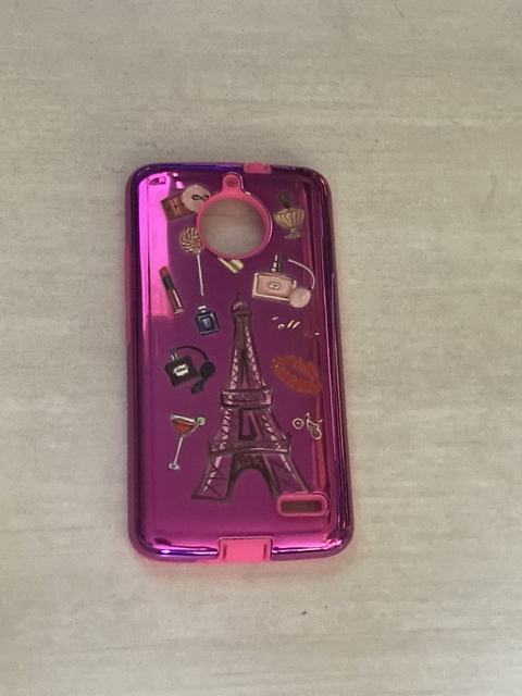 Moto E4 Funda ref Paris fondo Violeta
