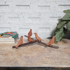 5 Pássaros Galho Deitado Ba
