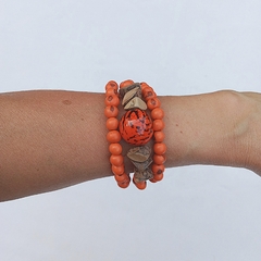 Pulseira Laranja Sementes AM
