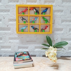 Quadro 9 Pássaros Miriti PA - Sambaki Brasil
