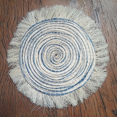 Descanso Franja Sisal Azul BA unidade - comprar online