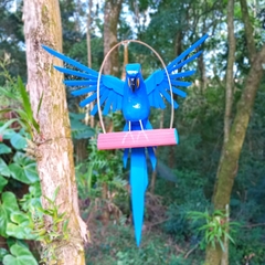 Arara Azul Miriti Asa Aberta