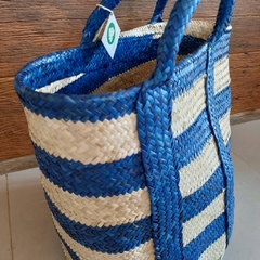 Cesto Piaçava Azul E Branco Ba - loja online