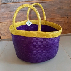 Cesto Roxo Com A Alça Amarela - comprar online
