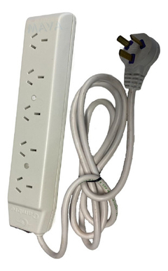 Zapatilla Cambre 5 Tomas Con Cable Blanco 1,5 Mts