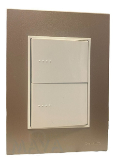 Llave Cambre Bauhaus 2 Teclas Blanco Y Champagne