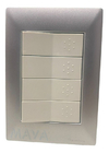 Llave Cambre Siglo Xxii 4 Teclas Puntos Blanco Y Aluminio