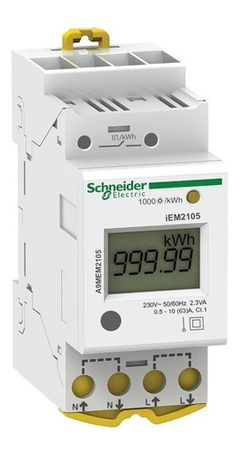 Medidor Monofasico Digital Riel Din 2 Mod 65a Schneider
