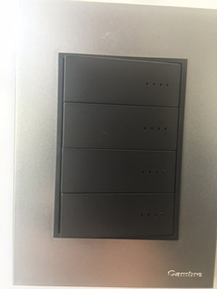 Llave Cambre Bauhaus 4 Teclas Punto Gris Tapa Aluminio - comprar online