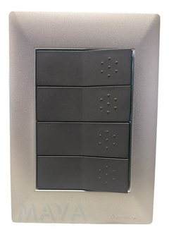 Llave Cambre Siglo Xxii 22 4 Teclas Punto Gris Tapa Aluminio