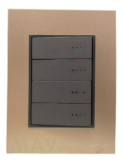 Llave Cambre Bauhaus 4 Puntos Tecla Gris Y Champagne