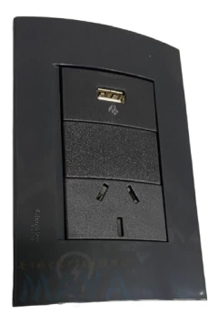 Llave Usb Simple 1a + Toma Gris Roda Schneider Armado