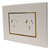 Llave Cambre Bauhaus Toma Doble Oro Y Blanco