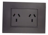 Llave Cambre Bauhaus Toma Doble Gris Tapa Gris