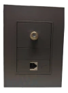 Llave Cambre Toma Tv Y Telefono Bauhaus Gris