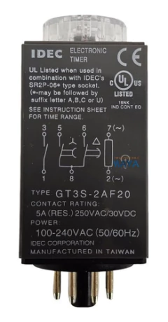 Temporizador Estrella Triangulo Idec 8 Patas 220v Gt3s-2af20 - comprar online