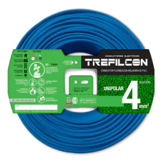 Cable Unipolar 4 Celeste 100mts Trefilcon Certificado Iram