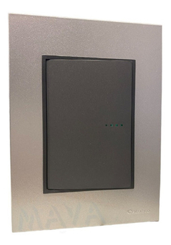Llave Cambre Bauhaus Teclon Punto Gris Tapa Aluminio