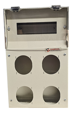Gabinete Metalico 9 Bocas Para 4 Tomas Famatel Con Visor