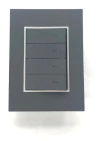 Llave Cambre Bauhaus 4 Teclas Gris Ribete Aluminio