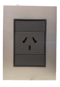 Llave Cambre Bauhaus Toma Simple Gris Y Aluminio