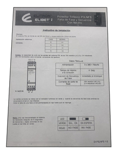 Rele Protector Trifasico Falla Seguencia De Fase Elitron en internet