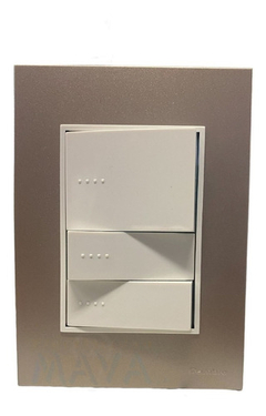 Llave Cambre Bauhaus 3 Teclas Blanco Y Champagne