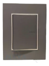 Llave Cambre Bauhaus Teclon Gris Ribete Aluminio