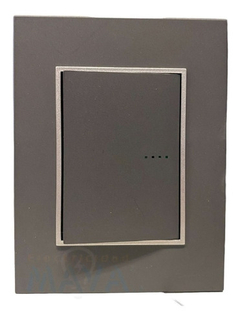 Llave Cambre Bauhaus Teclon Gris Ribete Aluminio