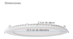Panel Led Redondo 18w Plafon Embutir Luz Fria 22,5 Interelec - comprar online
