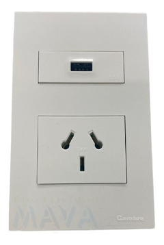Llave Cambre Sxxi Toma Usb + 220v Completa - comprar online