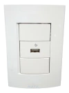 Llave Toma Usb Simple 1a Blanco Roda Schneider Armado