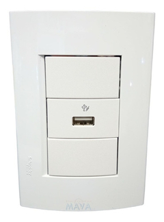 Llave Toma Usb Simple 1a Blanco Roda Schneider Armado