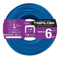 Cable Unipolar Normalizado 1x6mm Trefilcon X 100 Mts Celeste