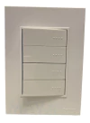 Llave Cambre Bauhaus 4 Teclas Punto Tapa Ribete Blanco