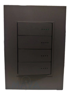 Llave Cambre Bauhaus 4 Teclas Punto Gris Tapa Gris